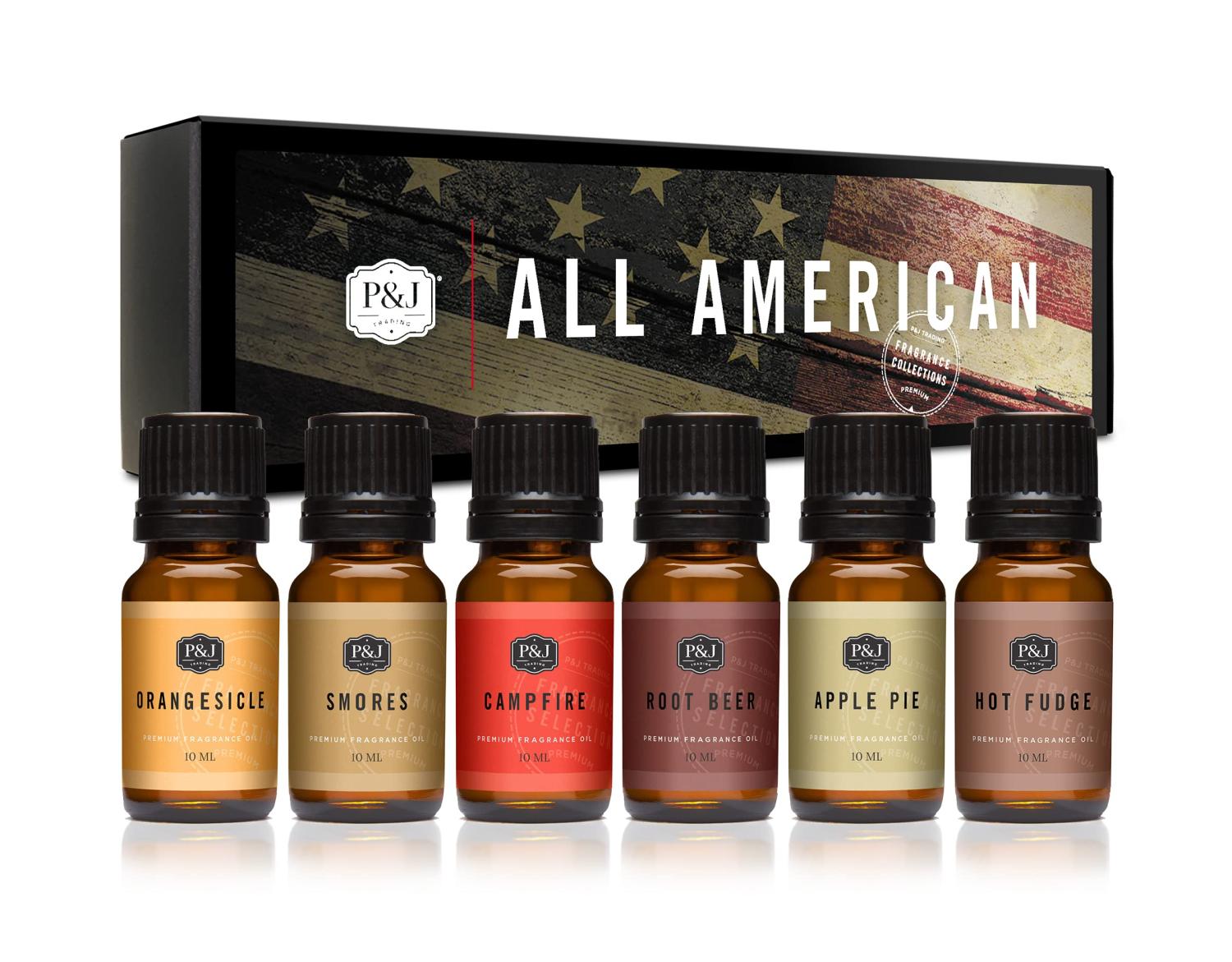 P&J All-American Set of 6 Premium Fragrance Oil for Candle Making & Soap  Making Lotions Haircare Diffuser Oils Scents