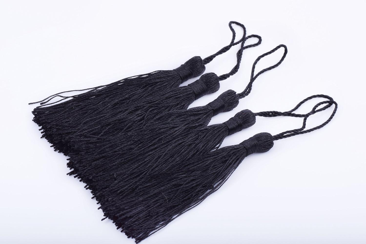 KONMAY Bulk 20pcs Tri-Layered Tassels with Hanging Loop for Jewelry Making, Clothing
