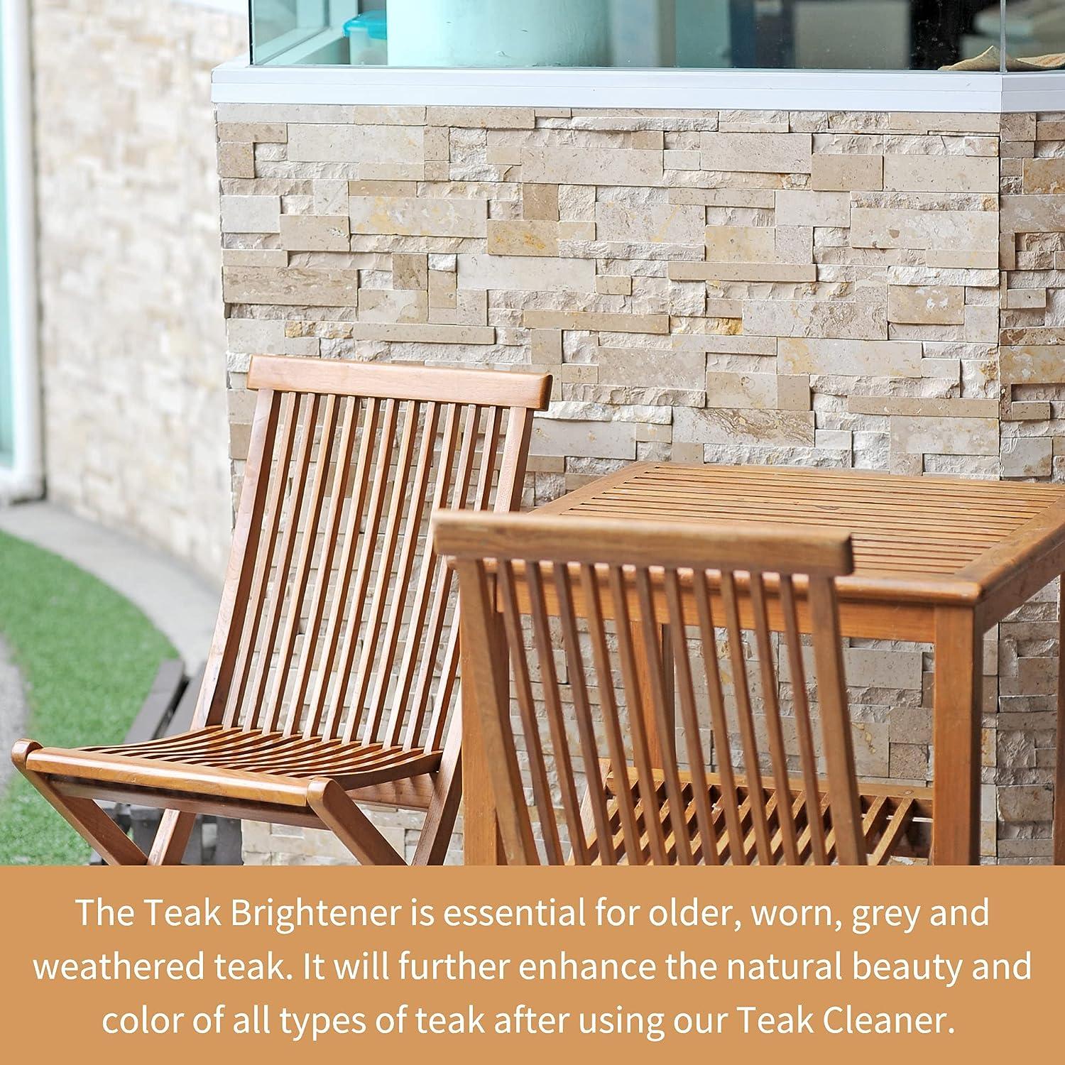 Furniture Clinic Teak Care Kit Teak Oil, Cleaner & Brightener to