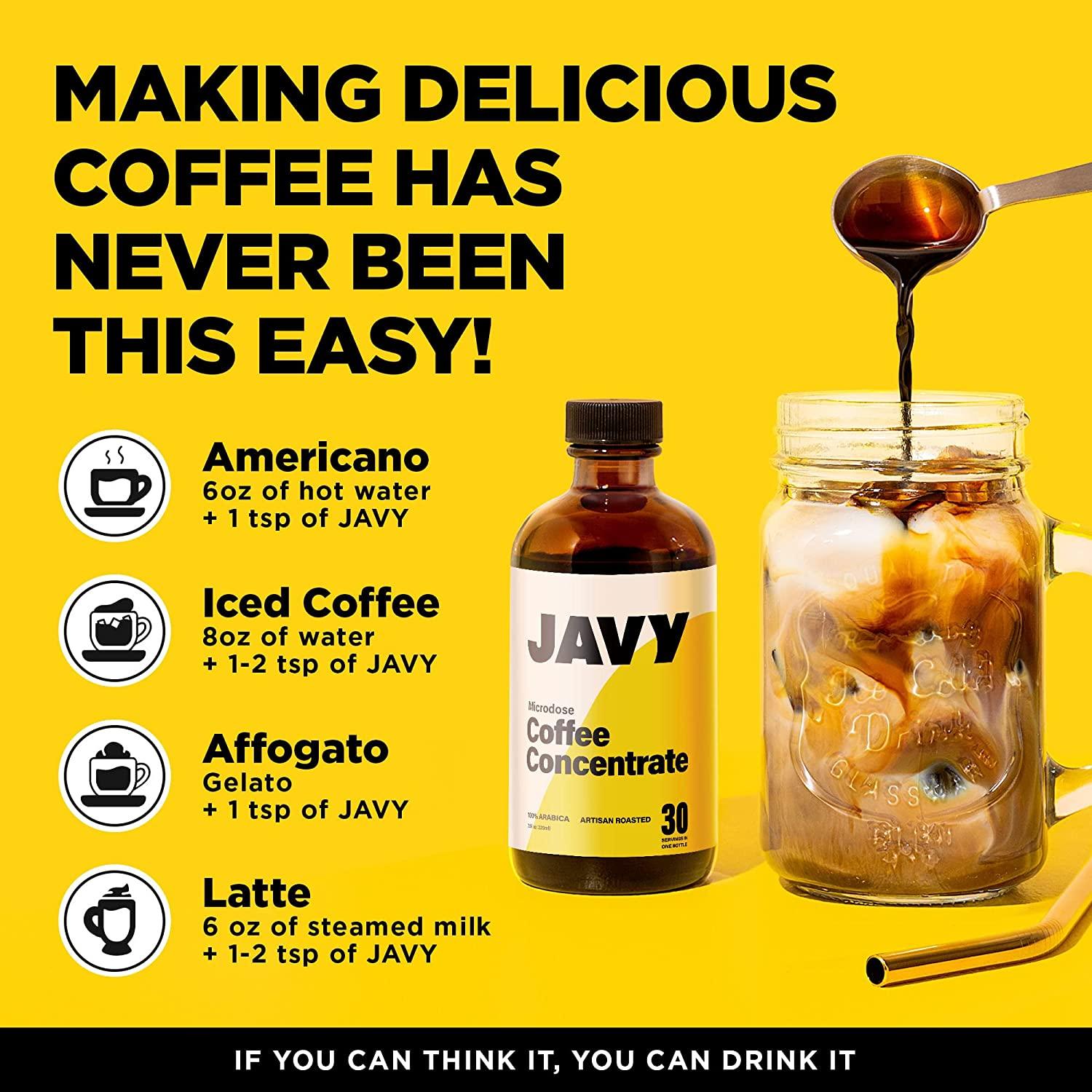 Javy Cold Brew Coffee Concentrate Bundle, Instant Coffee Hot & Cold