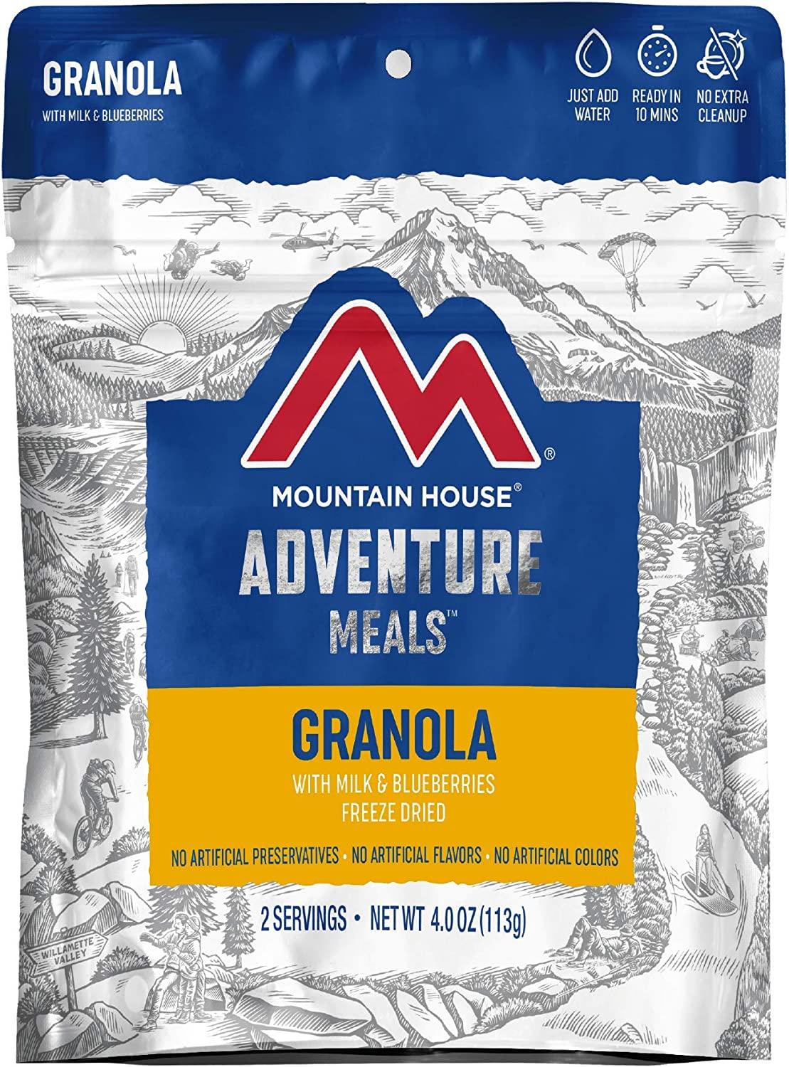 Mountain House Granola with Milk & Blueberries Freeze Dried Backpacking & Camping Food