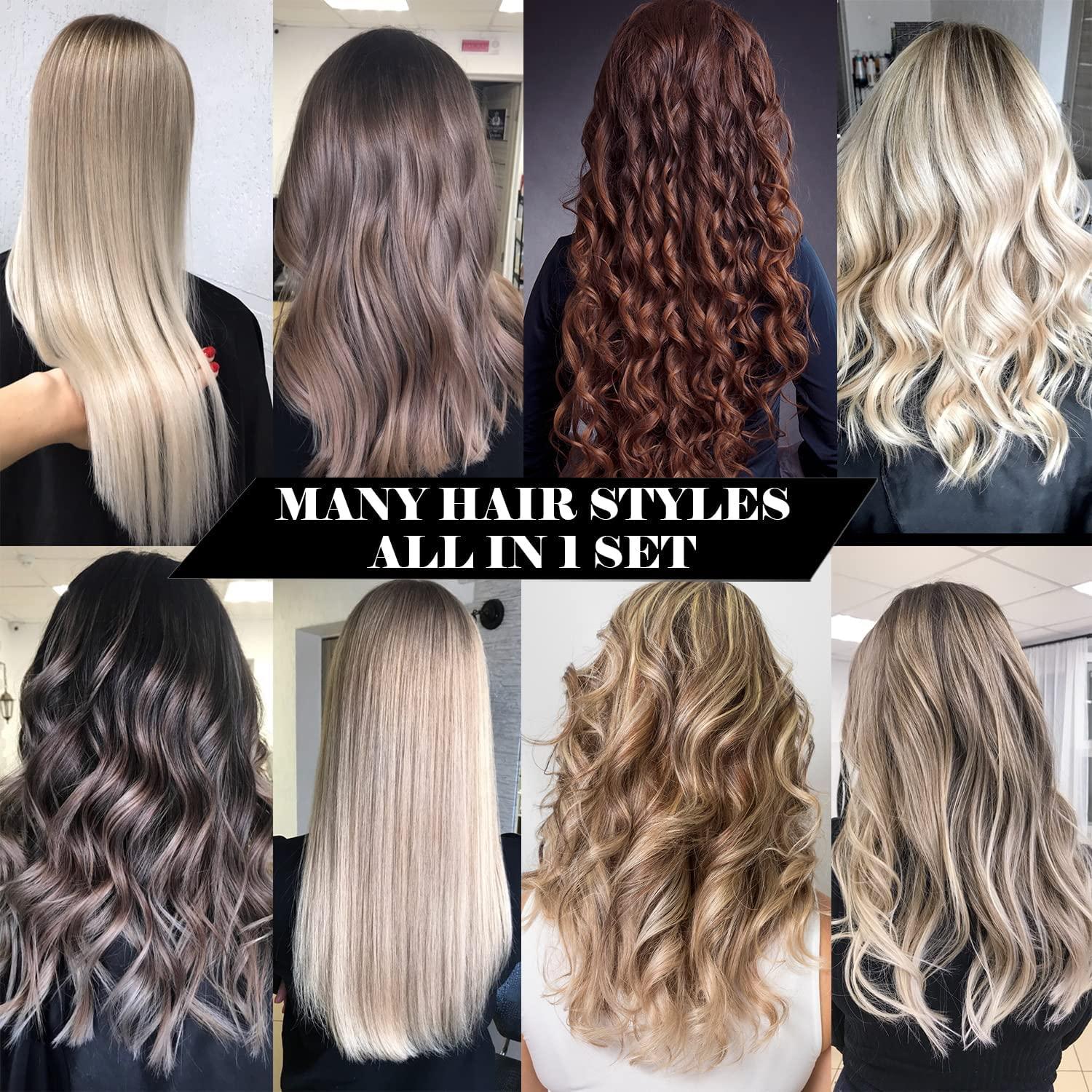 Deluxe Beauty Professional 8 Piece Interchangeable Flat and Curling