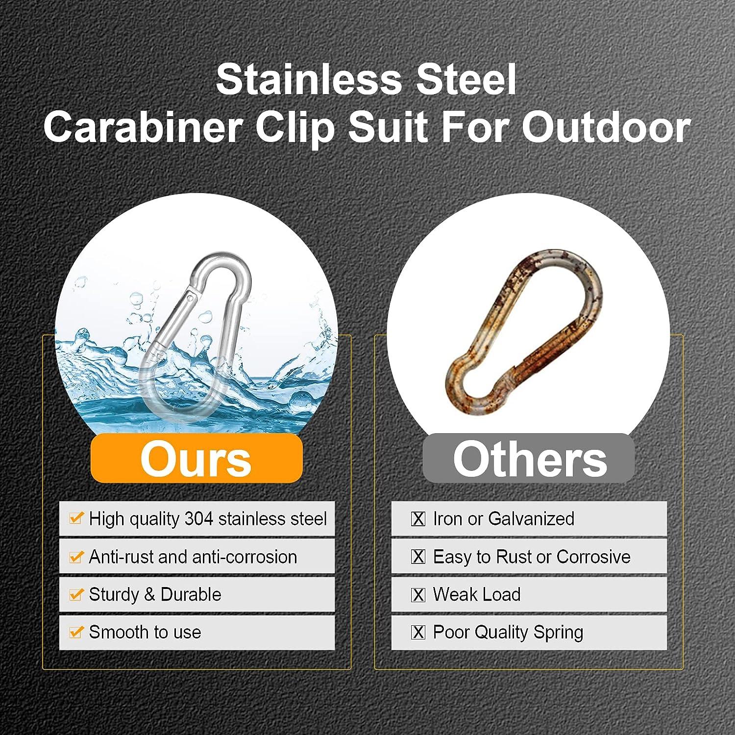 Carabiner Heavy Duty 304 Stainless Steel M6 Carabiner Snap Hook Gauge - View #11