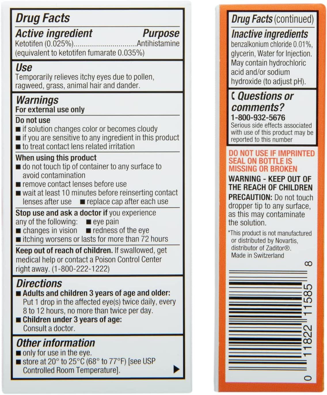 Rite Aid Eye Itch Relief Antihistamine Eye Drops, Original Prescription
