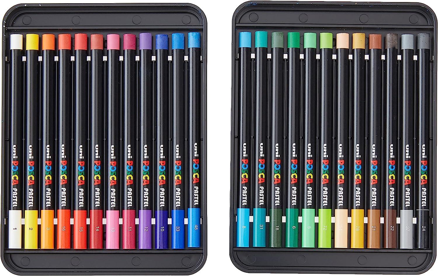 Posca Crayons Art Set of 24 Pastels Art Supplies Crayons for Adults