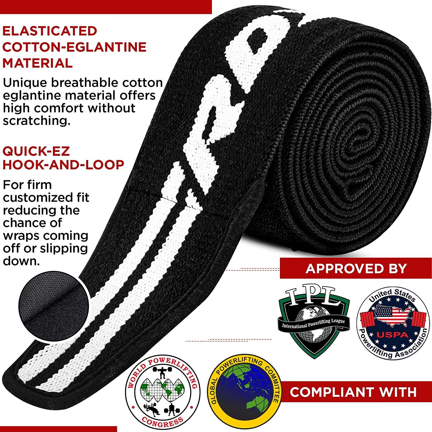 RDX Knee Wraps Pair - Weightlifting, IPL & USPA Approved, 78