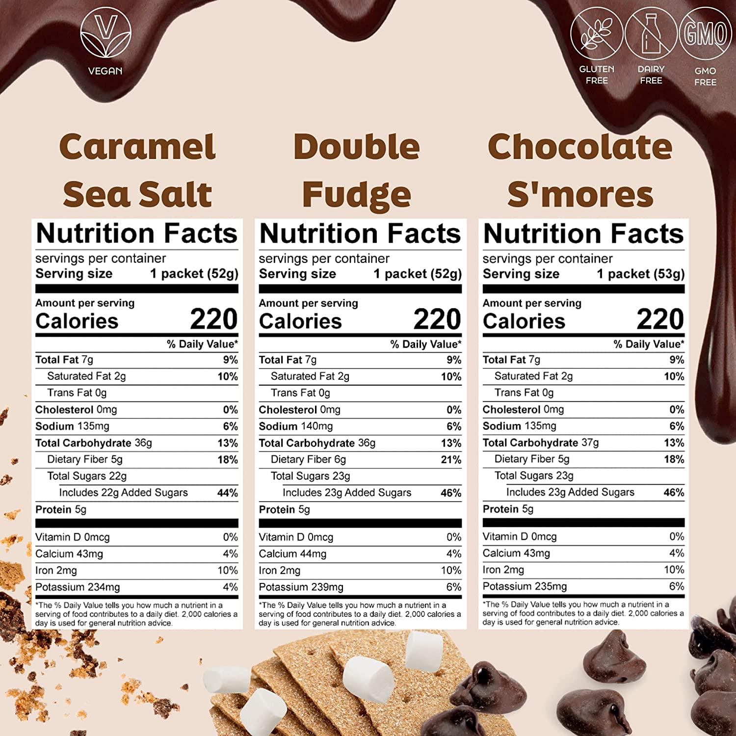 Lacsnac Lactation Brownie Cup Variety Pack S'mores, Double Fudge, Sea