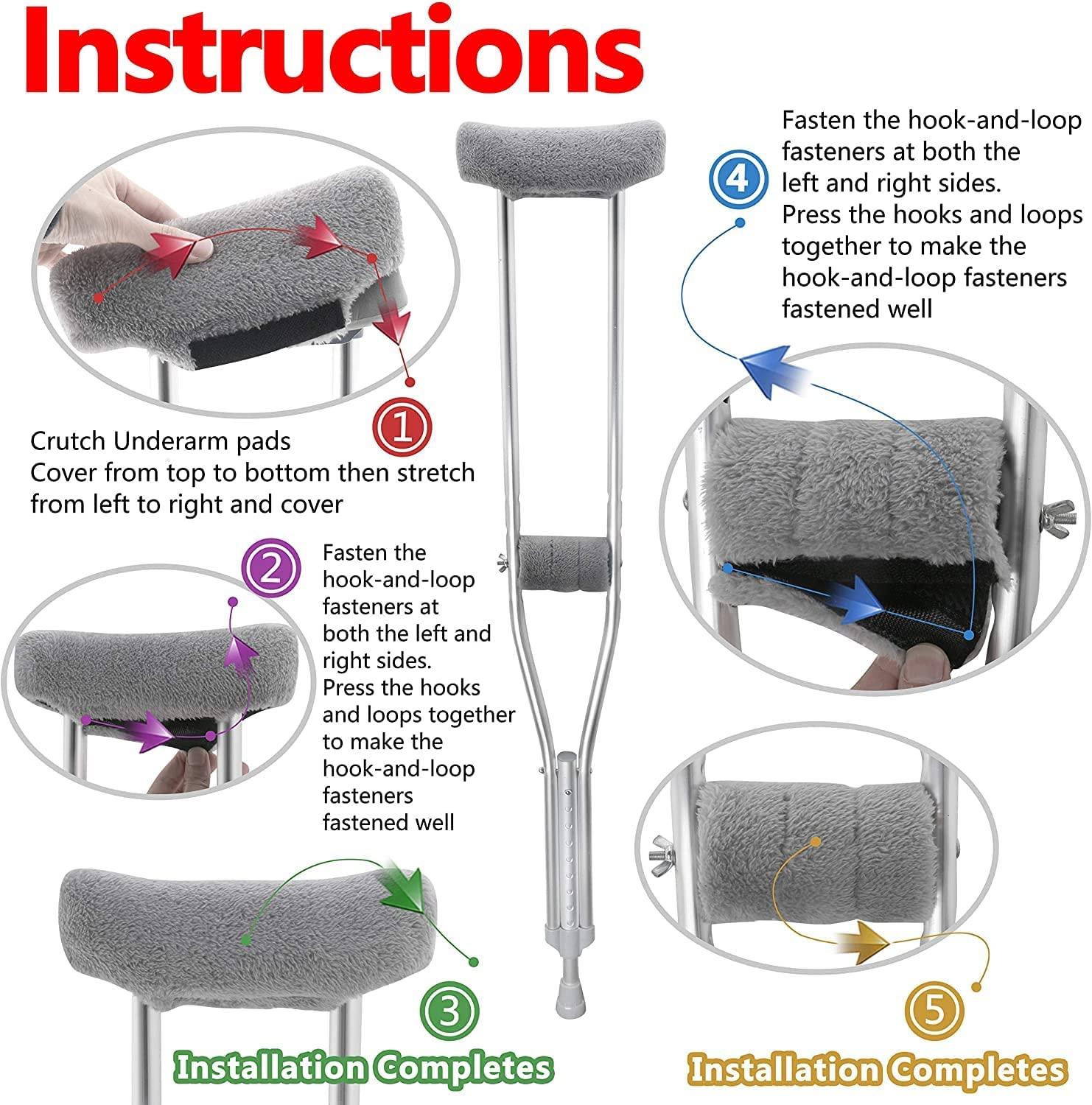 Crutch Underarm Crutch Pad and Hand Grip Covers Padding Washable Covers