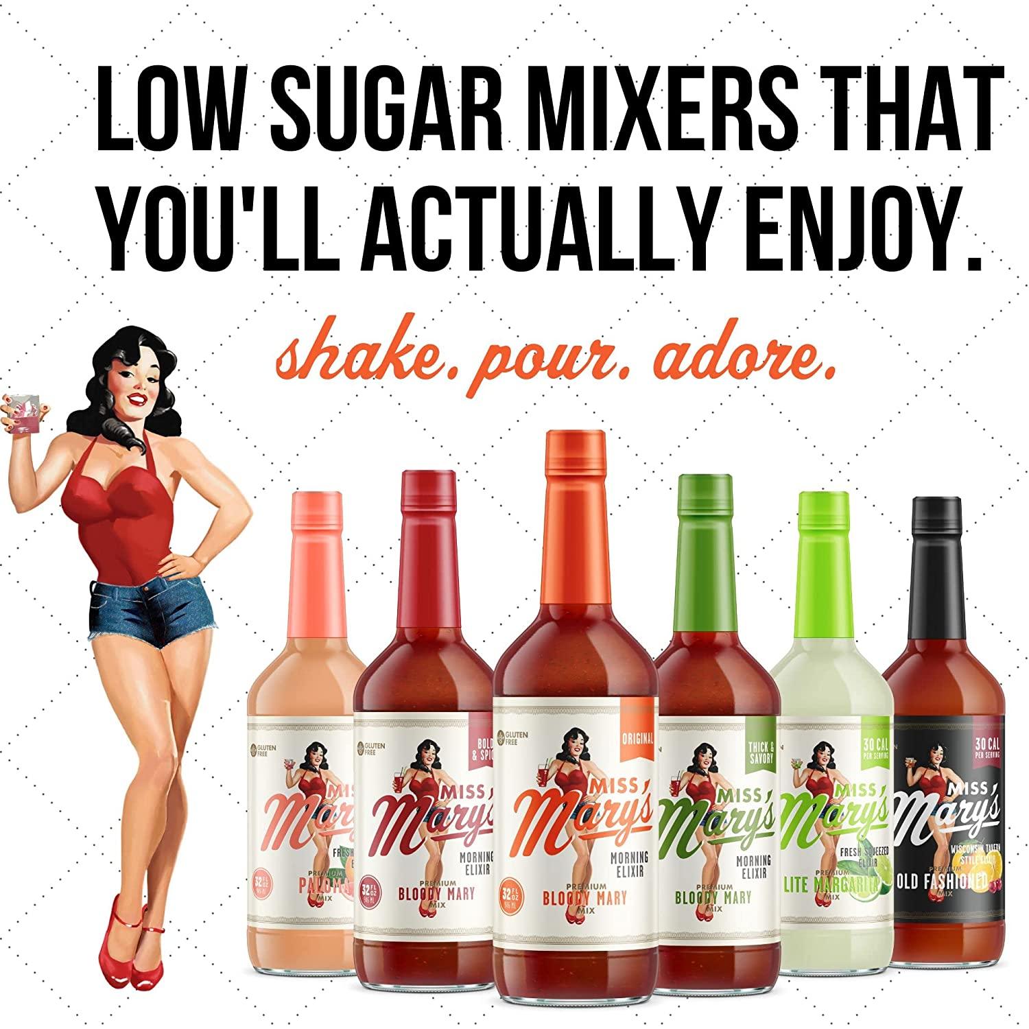 Miss Mary's Bloody Mary Mix, Low Sugar Drink Mixer, All Natural