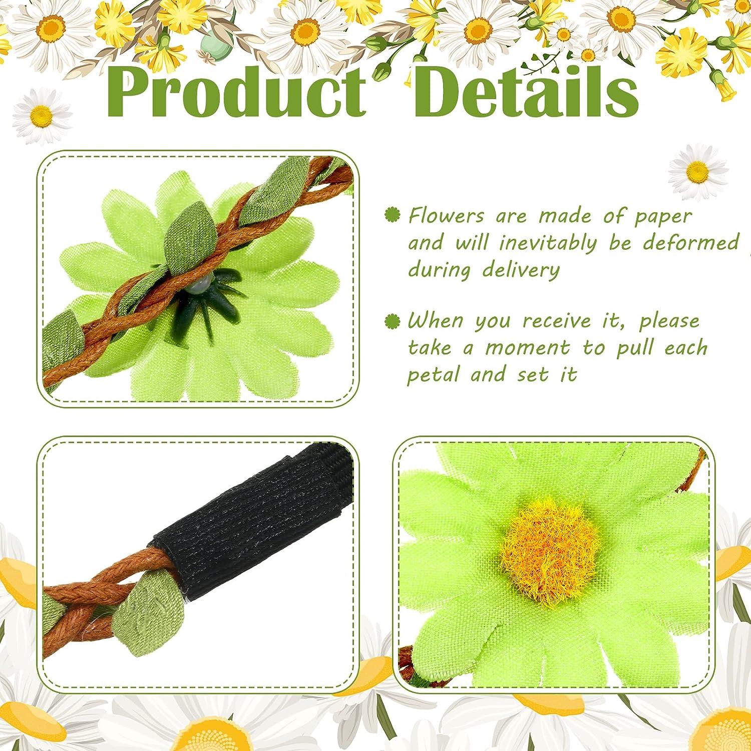 DALJIAFA Halloween Sunflower Headband Daisy Flower Hair Hoops Bands Women Crown Floral Headpiece Hairband Wreath Hawaiian Cosplay Dress Up Festival Parade Masquerade Wedding Birthday Party Accessories - View #5