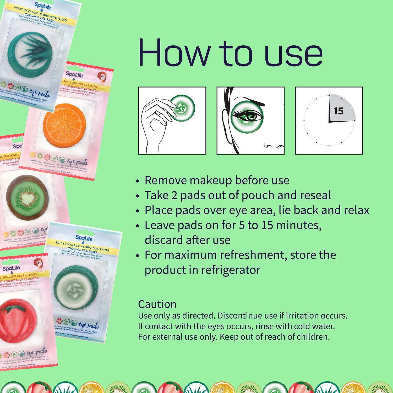 SpaLife Korean Soothing Spa Cooling Eye Pads 48 Pads Cucumber