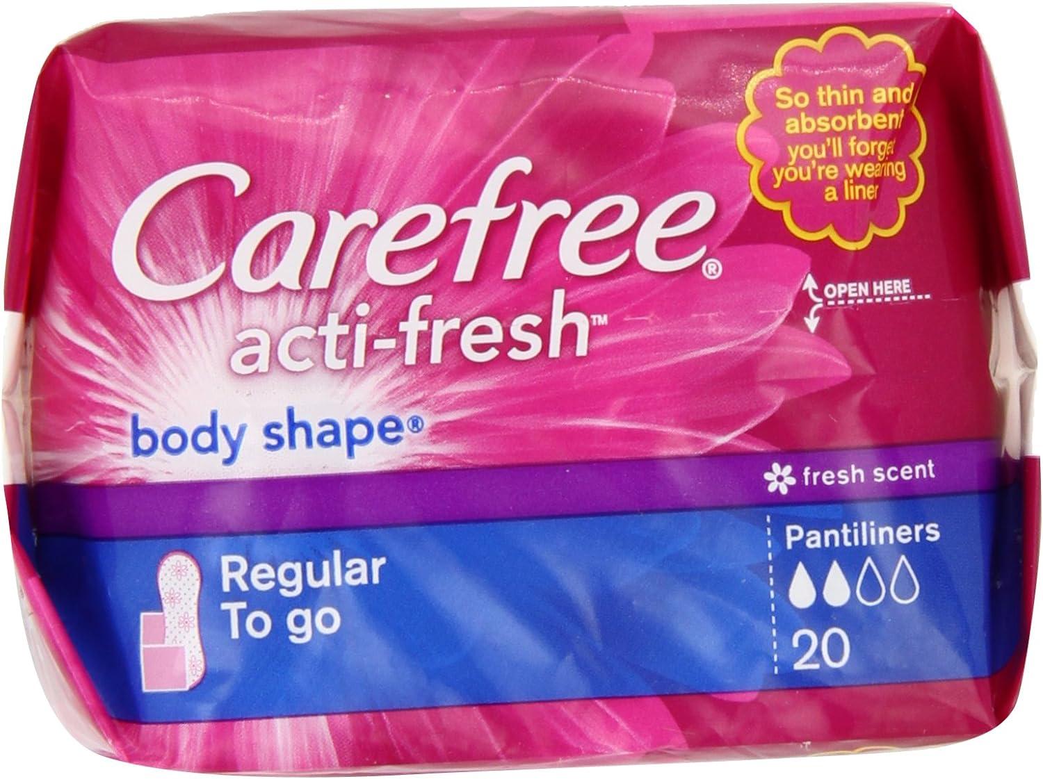 Carefree Acti-fresh Body shape fresh scent regular size 20 count