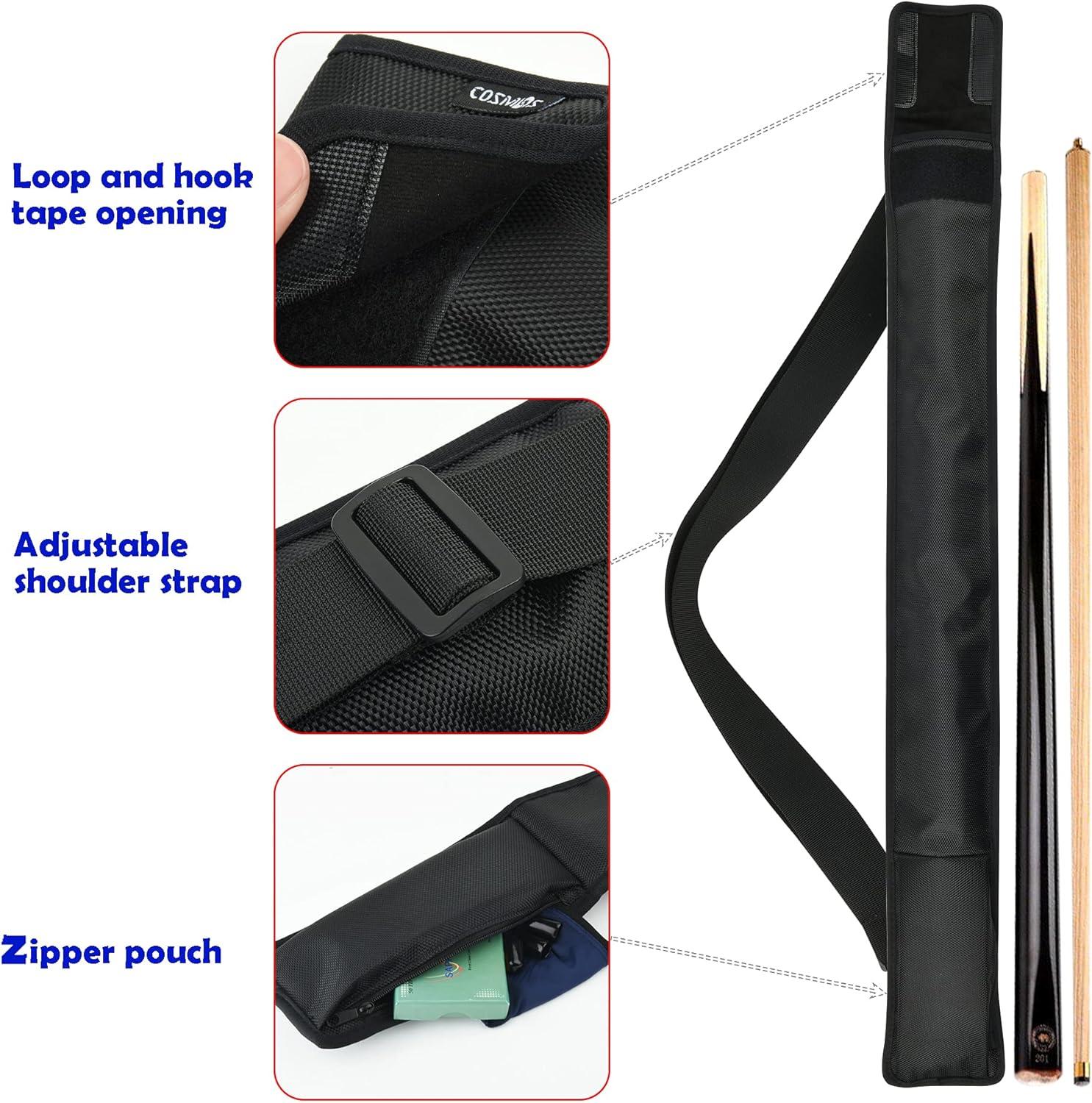 Cosmos Billiard Pool Cue Stick Carrying Case Bag Snooker Cue Stick Storage Pouch Holder for 1/2