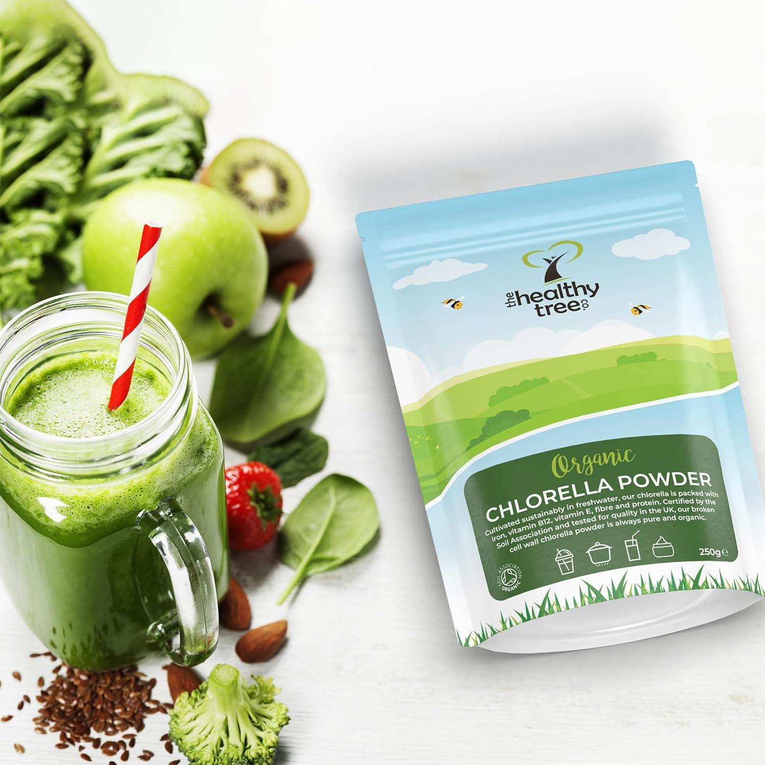 Organic Chlorella Powder by TheHealthyTree Company for Juices and