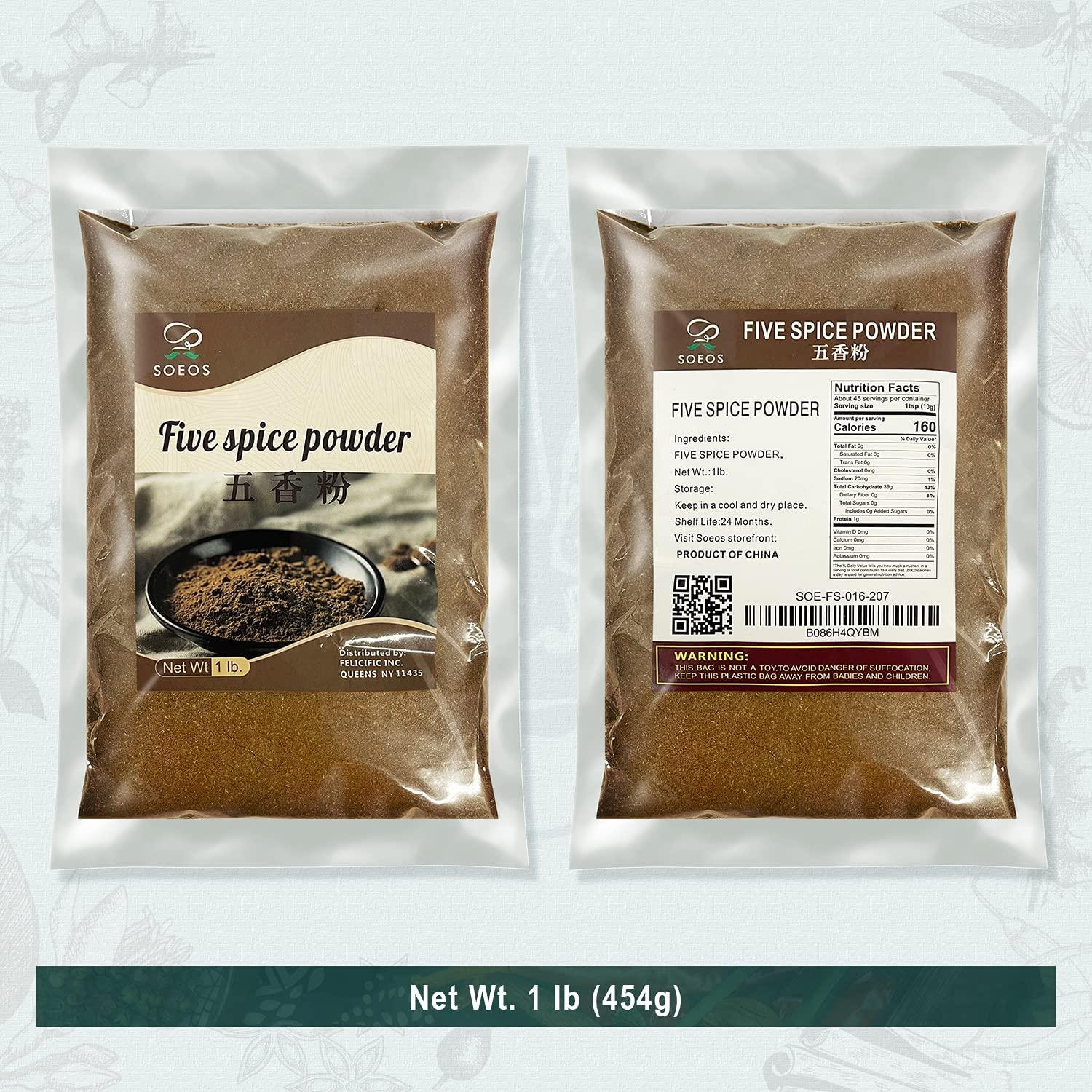 SOEOS Chinese Five Spice Powder, 1lb, Natural Herbs and Spices, 5 Spice Chinese Seasoning