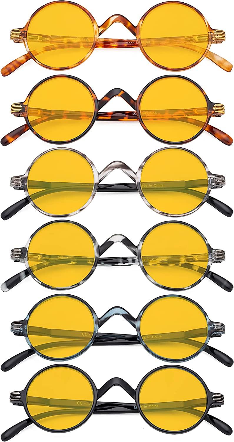 Eyekepper 5Pack Blue Light Filter Round Computer Reading Glasses +2.00