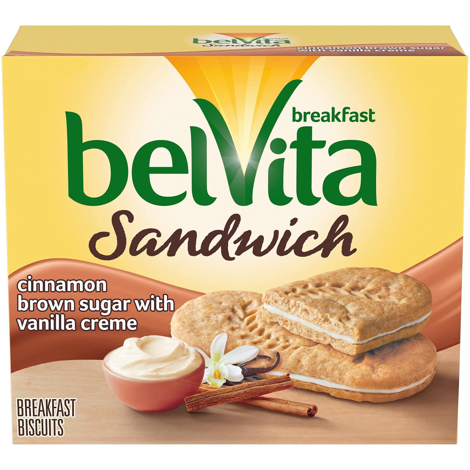 belVita Breakfast Biscuit Sandwiches, Cinnamon Brown Sugar & Vanilla Creme  Flavor, 5 Packs (2 Biscuit Sandwiches Per Pack) - SET OF 2 Vanilla 1.76  Ounce (Pack of 10)