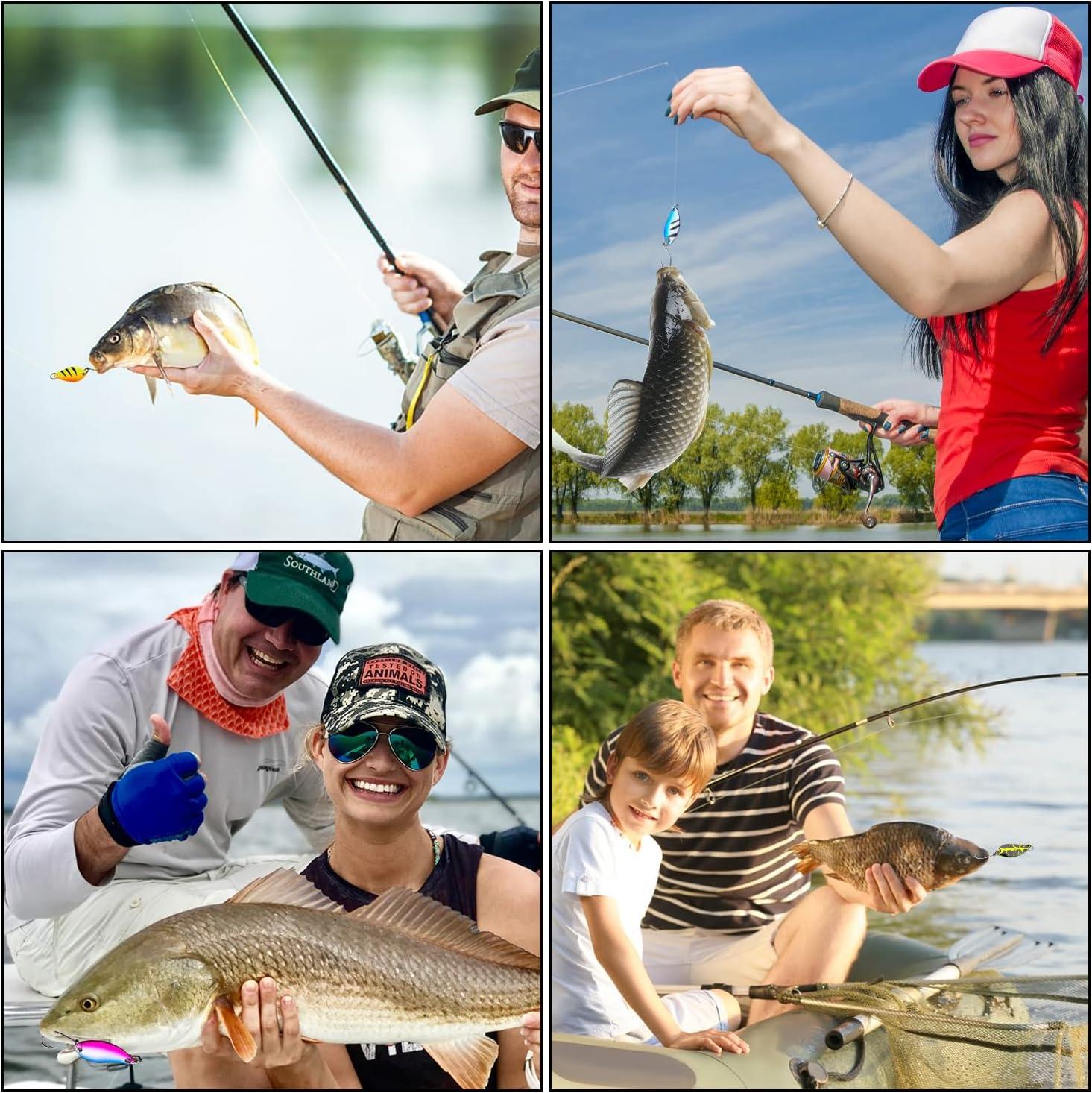 Truee Set 5 Cucchiai Da Pesca Artificiali Per Trota E Luccio - Esche Metalliche Con Amo Singolo, Kit Con Scatola Porta Esca