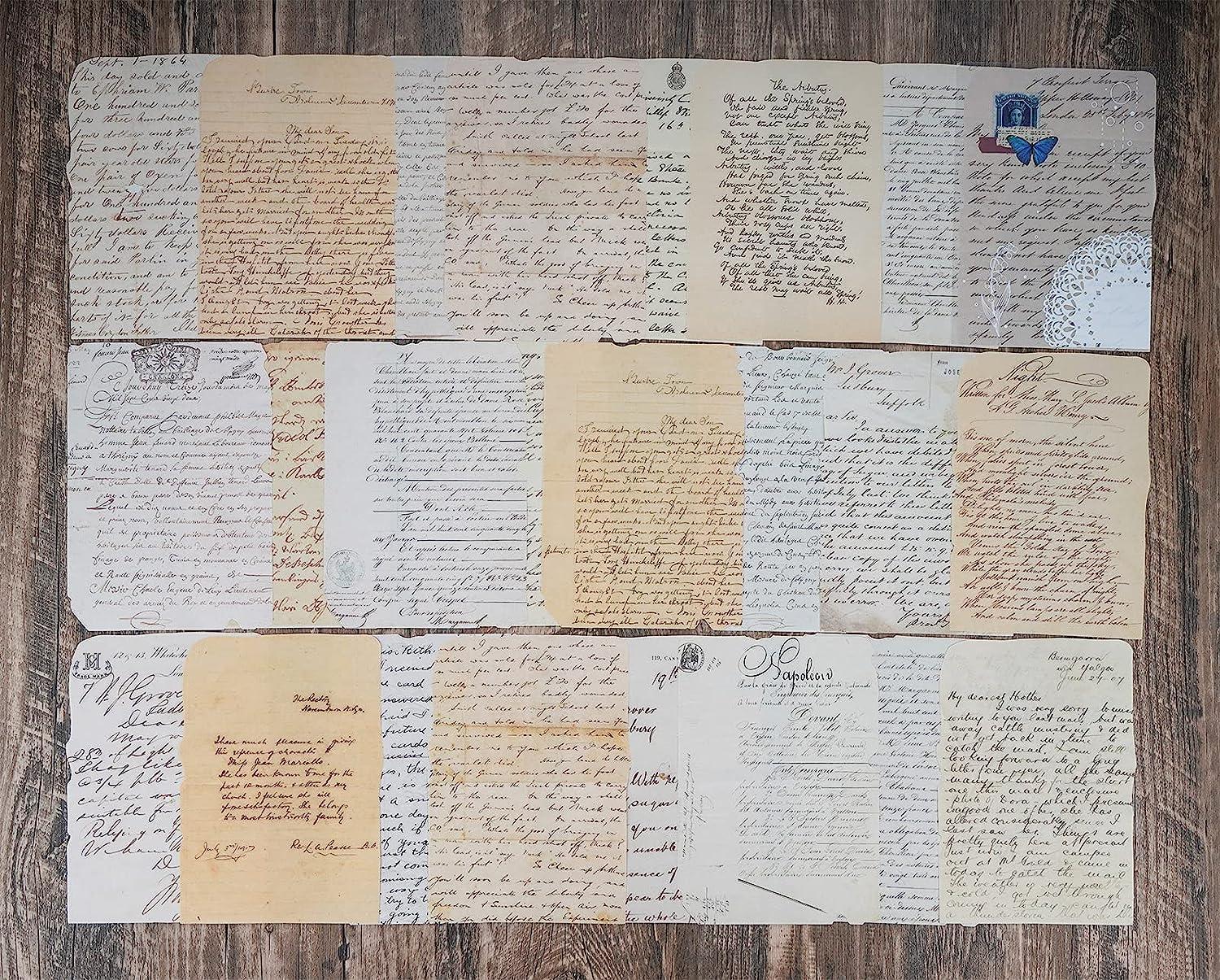 FAURAPMNG 250 Blatt Vintage Scrapbook Papier - Mit 100 Retro Aufklebern