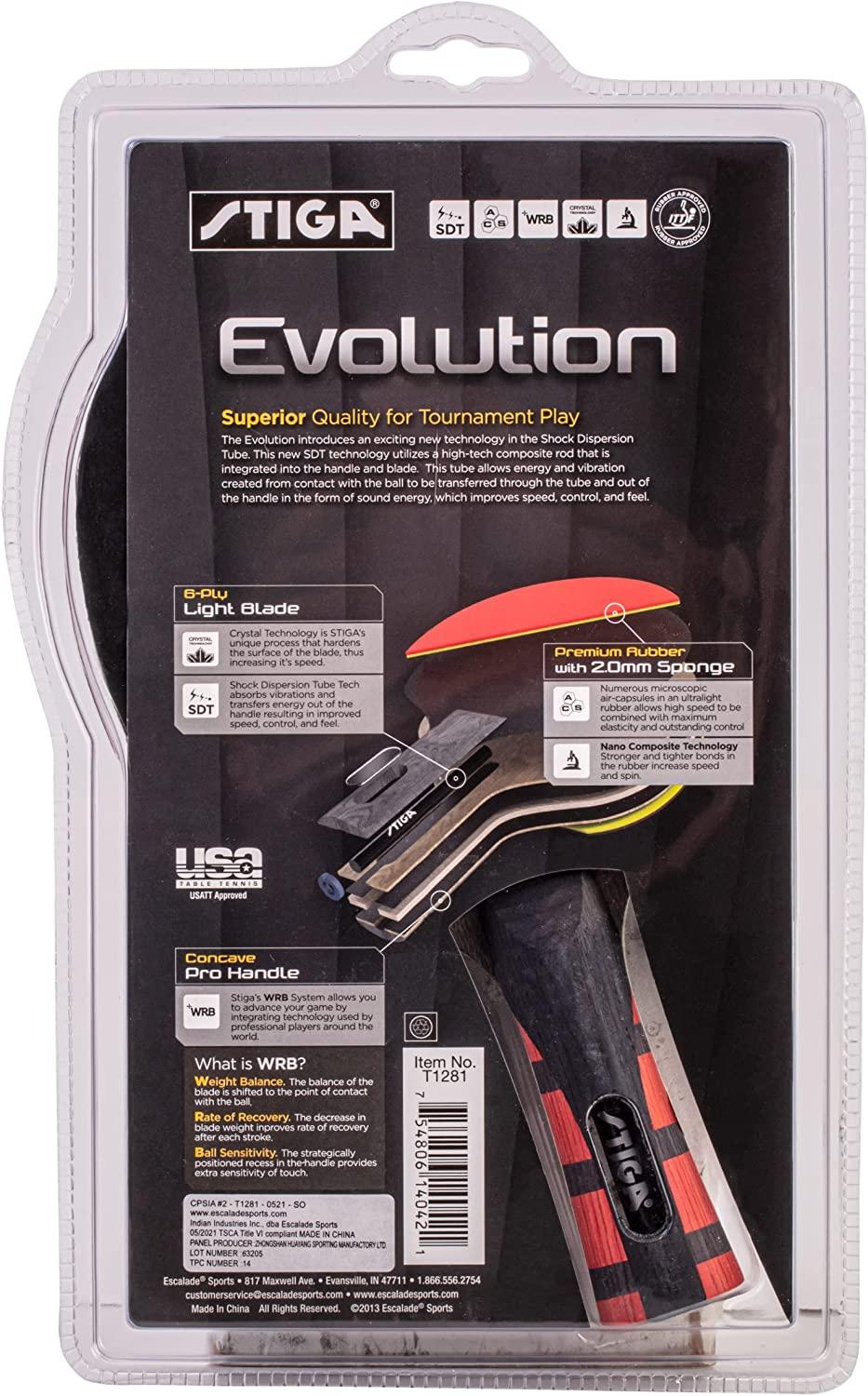 STIGA Evolution PerformanceLevel Table Tennis Racket Made with