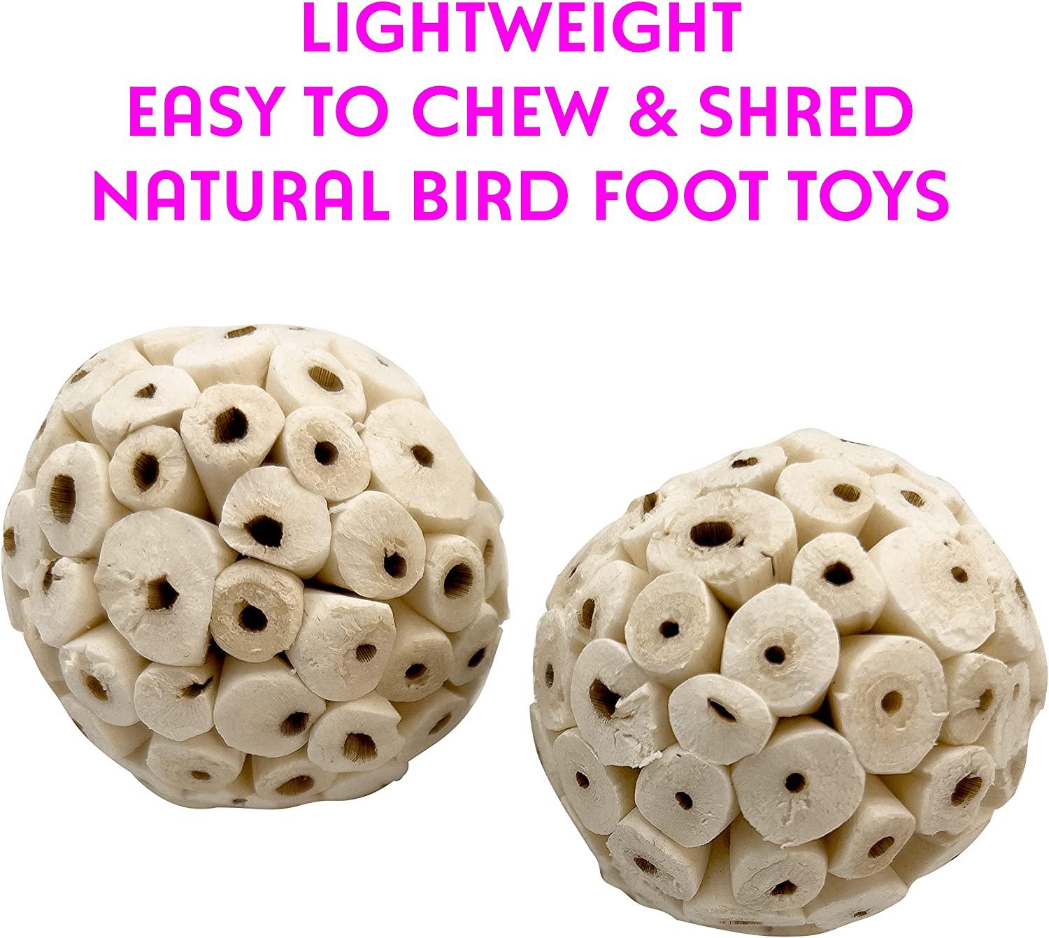 M&M Assorted Sola Bird Toys Natural Shredding Foot Toys with Small