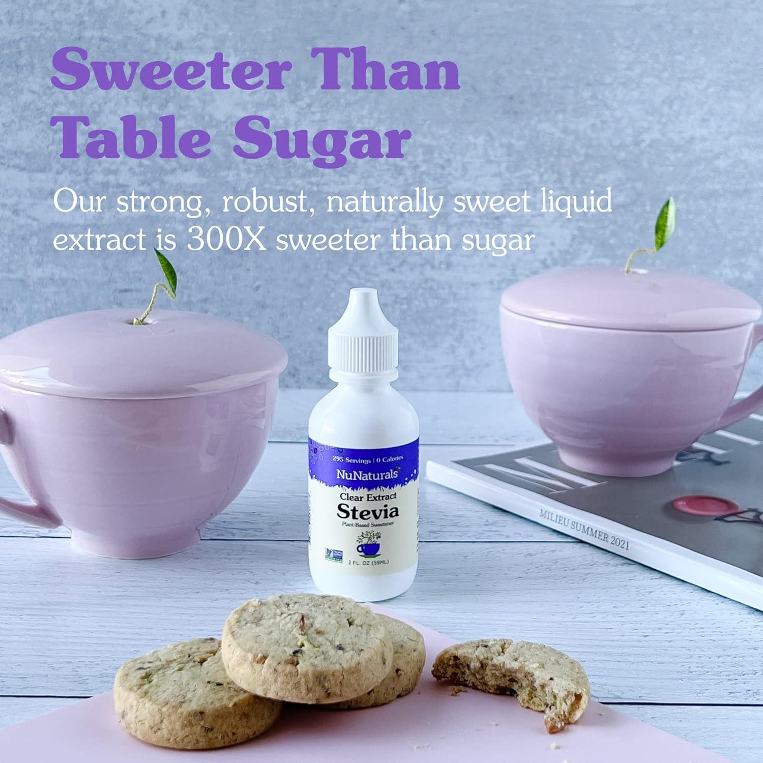 NuNaturals Clear Extract Stevia PlantBased Sweetener Plastic Bottle 2