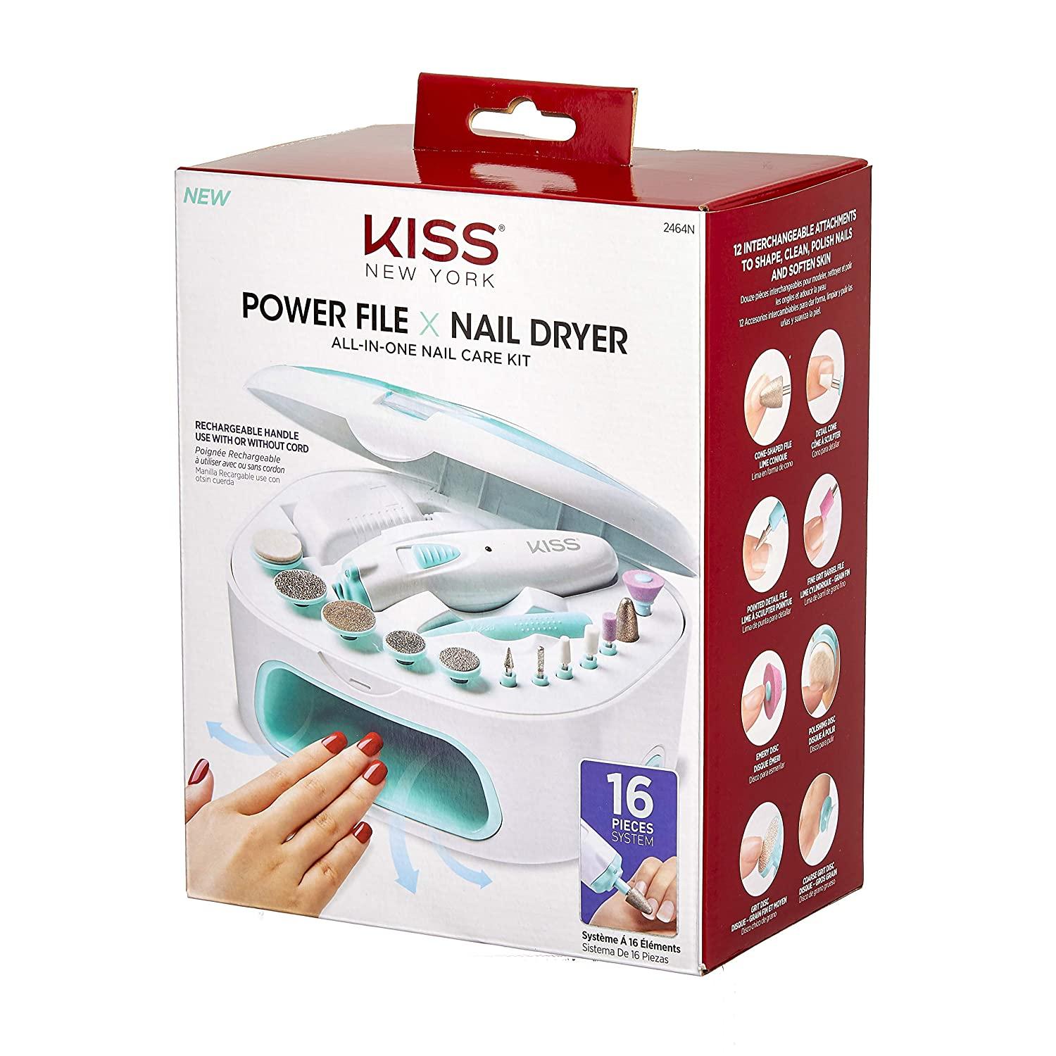 KISS Power File X Nail Dryer AllInOne Nail Care Kit (2464N) Fast