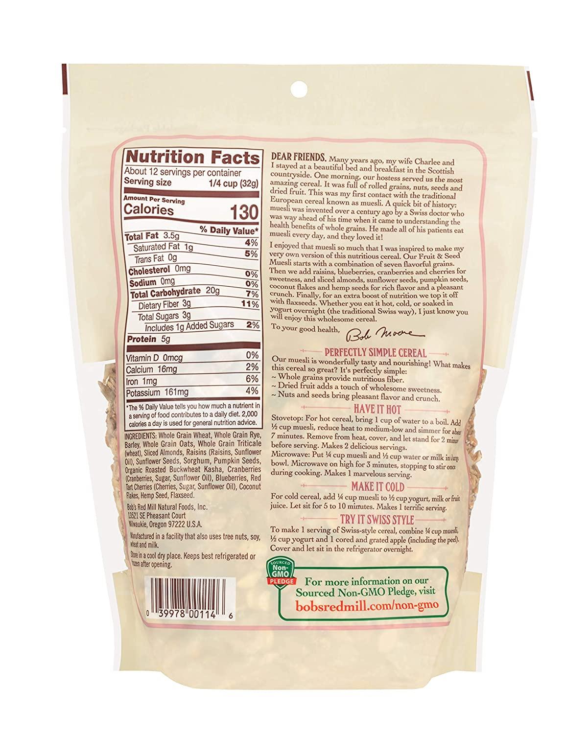 Bob's Red Mill Fruit & Seed Muesli, 14 Oz