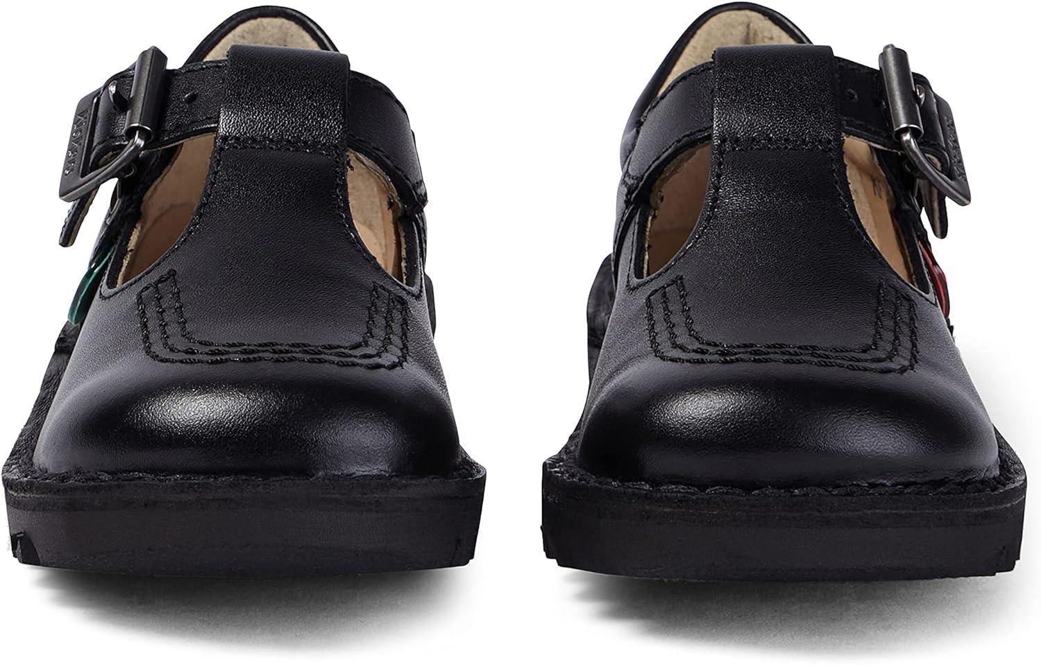Kickers Girls Black Leather School Shoes - Size 5 UK Child | Buy Now ...