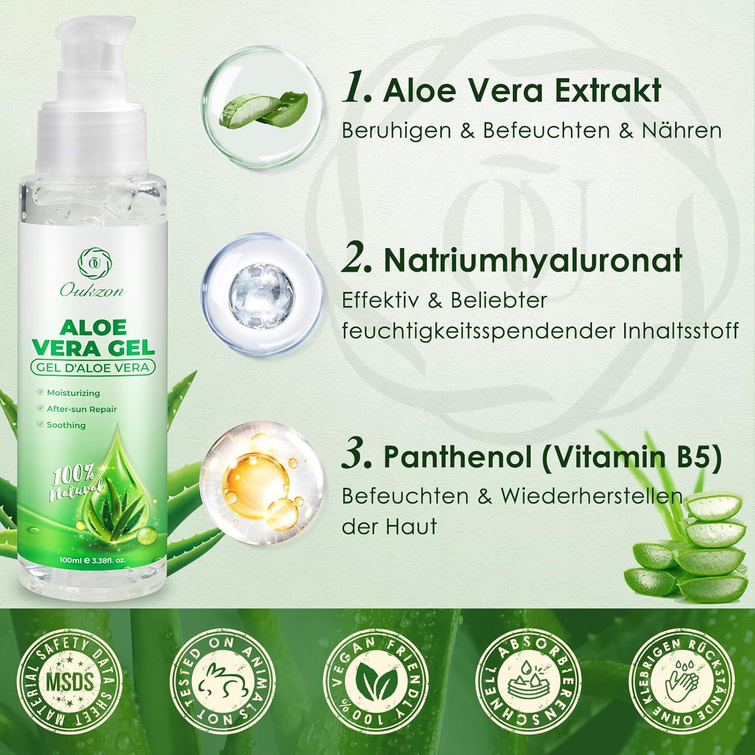 Pure Aloe Vera Gel for Dry Skin & Sunburn | 100% Natural Moisture Cream -  100ml Portable After Sun Lotion | Buy Now with Express International  Delivery | GoSupps.com