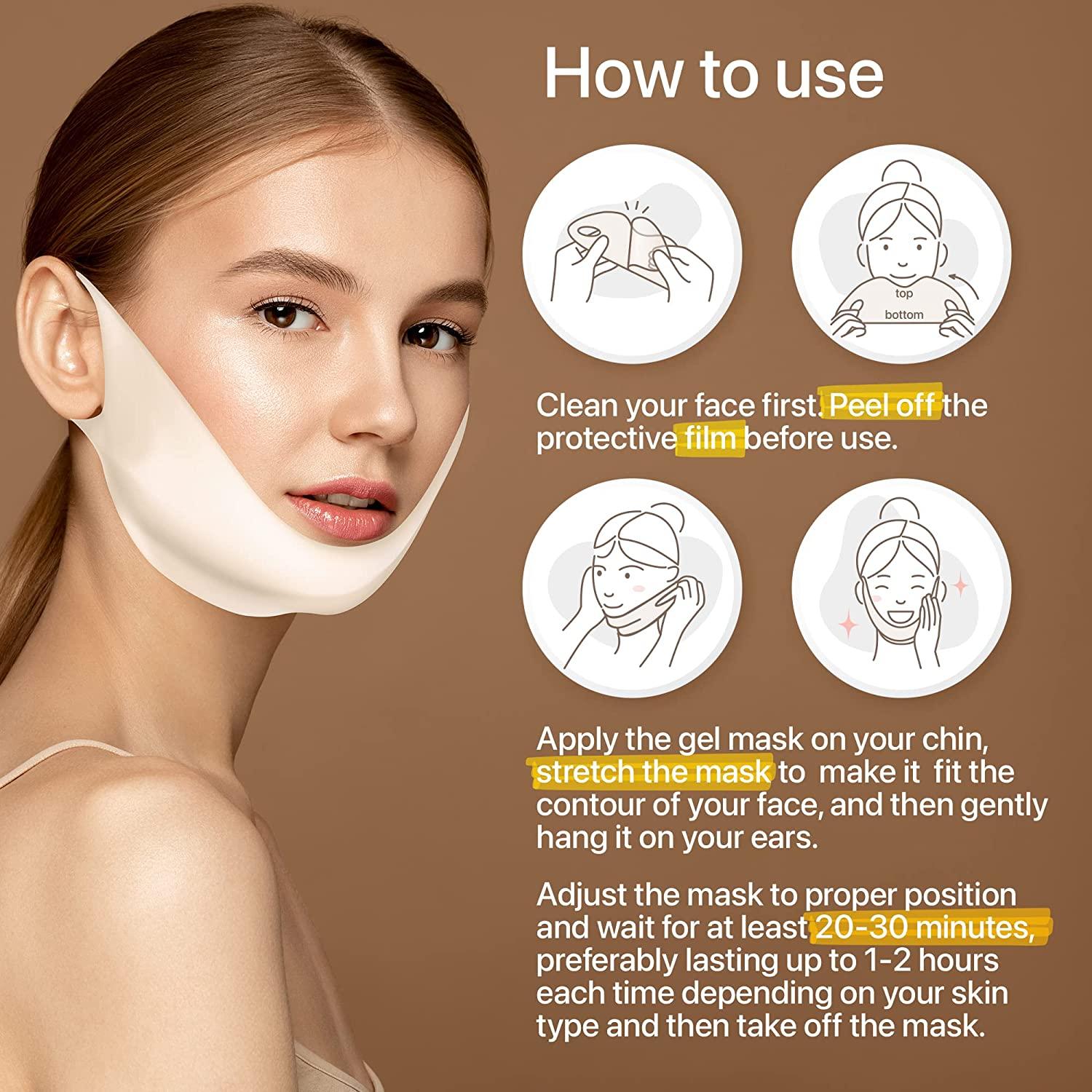 5 PCS Double Chin Reducer V Line Face Lifting Mask Plus 2 PAIR Under Eye  Mask, Face Slimming Strap Face Slimmer Patch Chin Up Mask Face Lifting Belt  Neck Lift Tape for