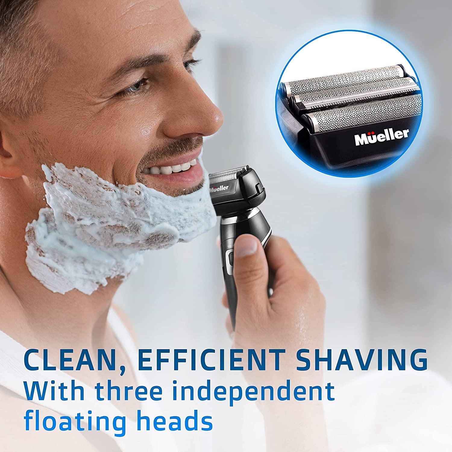 Mueller Electric Razor for Men 5Element Cutting System, Wet/Dry, Rechargeable, Precision