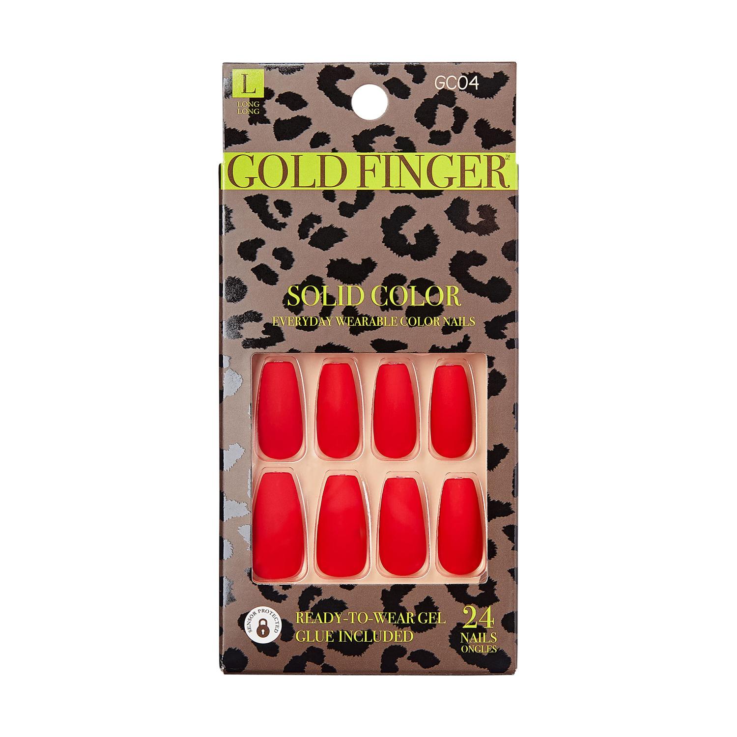 GoldFinger Press On Nails Full Cover Nails Glue On Nails Manicure Long