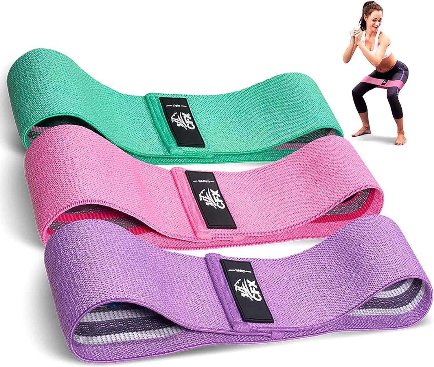 CFX Resistance Bands - Premium 3 Set Non-Slip Exercise Bands for