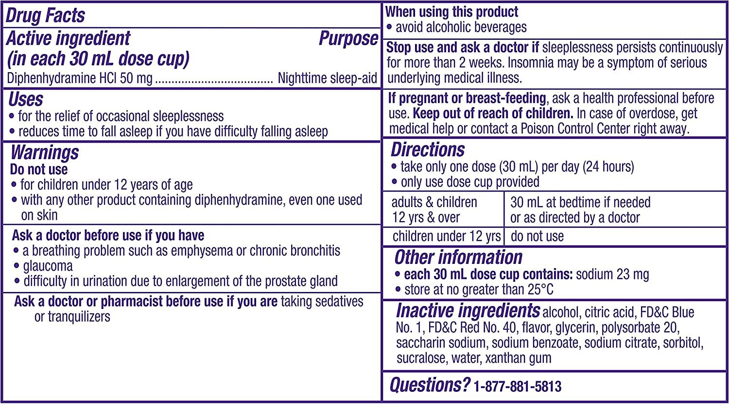 ZzzQuil Nighttime Sleep Aid Liquid 50 mg Diphenhydramine HCl