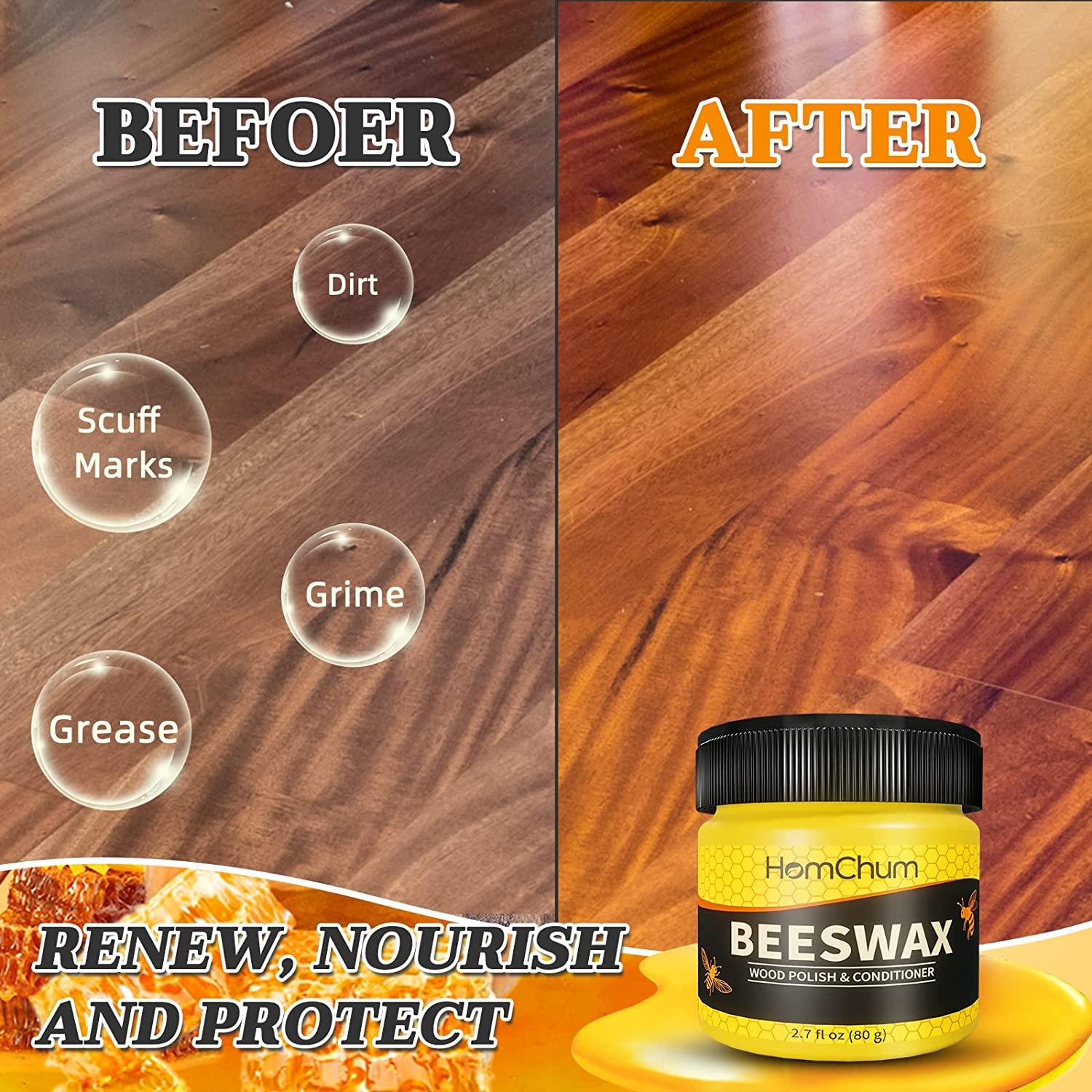 Beeswax Furniture Polish Wood Seasoning Natural Wax Floor Cleaner  Conditioner US