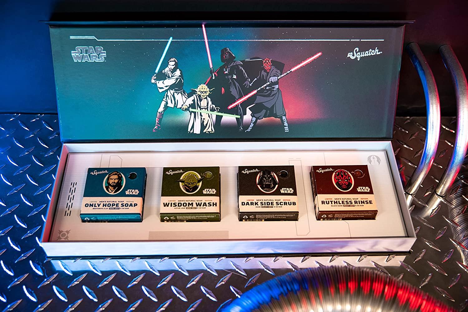  Dr. Squatch Soap Star Wars Soap Collection Episode I with  Collector's Box - Men's Natural Bar Soap - 4 Bar Soap Bundle and Collector's  Box Star Wars Natural Soap for