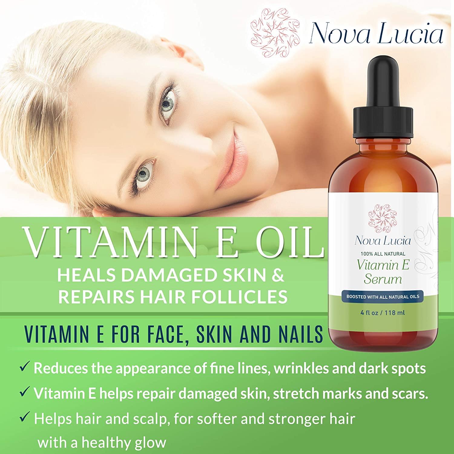 Organic Vitamin E Oil For Skin Face Hair Oil For Hair Growth Acne Scar  Treatment Stretch Mark Removal Moisturizer Hair Skin And Nails Vitamins  compare with Vitamin E Cream Acne Scar Remover
