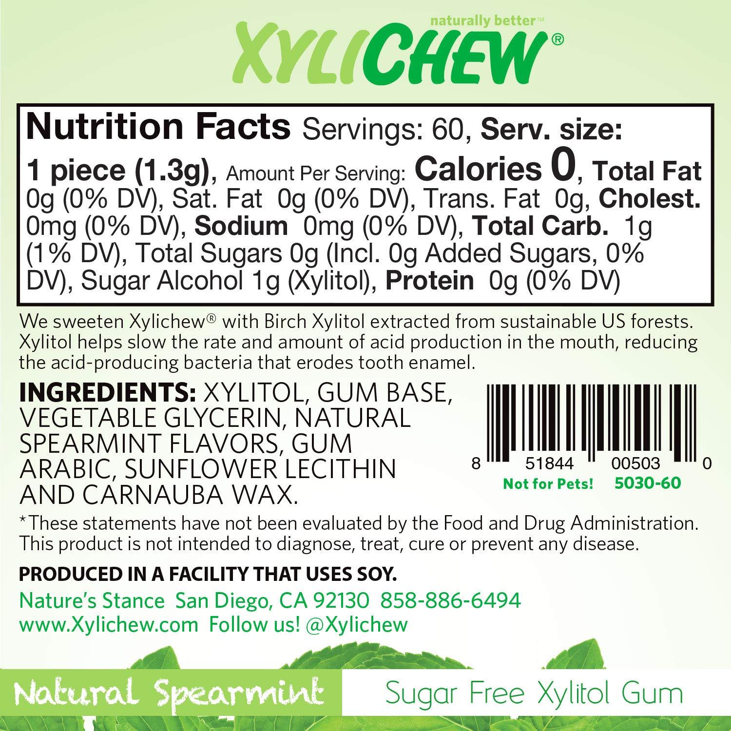 Xylichew 100 Xylitol Chewing Gum Jars Non GMO, Gluten, Aspartame