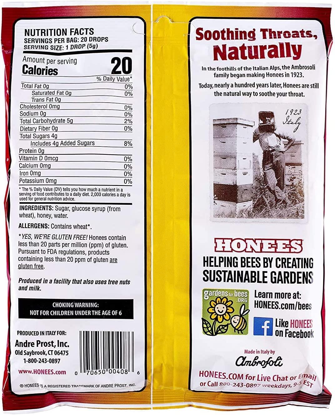 Honees Cough Drops Variety Pack 60 Drops (Honey, Lemon, Eucalyptus