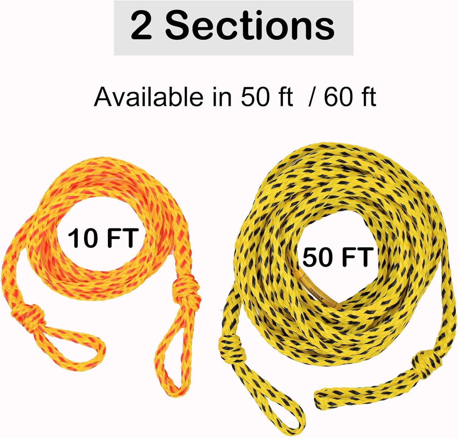 2 Pack Towable Tube Tow Rope Connector Water Sports Accessories for