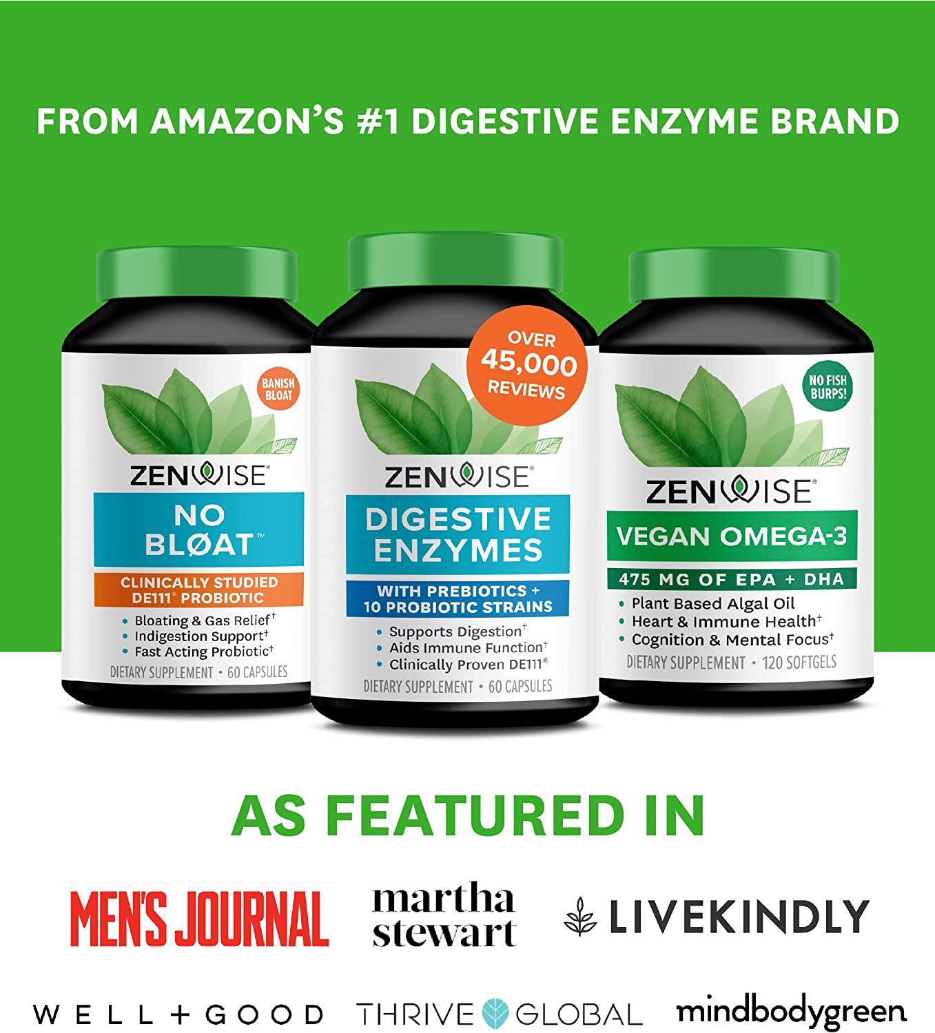 Zenwise Health Daily Digestive Enzymes with Prebiotics 180 Capsules