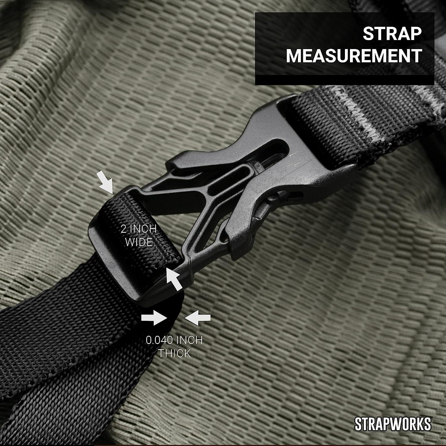 Strapworks Military Spec Flat Nylon Webbing MilSpec 17338 Strap For Slings,  Backpack Straps, Tactical Projects Made in USA, 1 Inch x 10 Yards, 6 Colors  Black