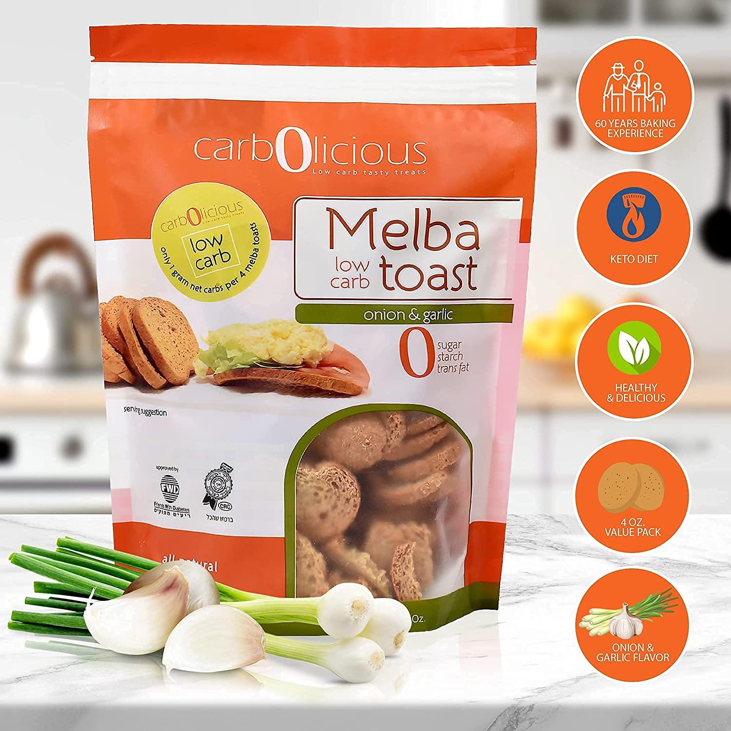 Low Carb Melba Toast (ONION & GARLIC) 4 oz.