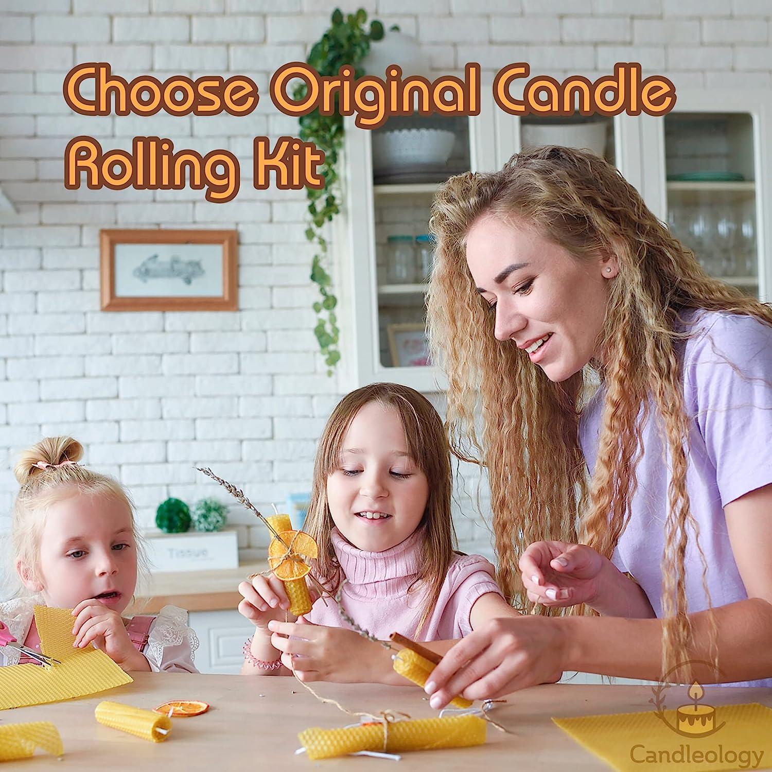 Beeswax Candle Making Kit - Natural DIY Candle Making Kit for Kids and  Adults, Candle Rolling Kit with Beeswax Sheets for Candle Making