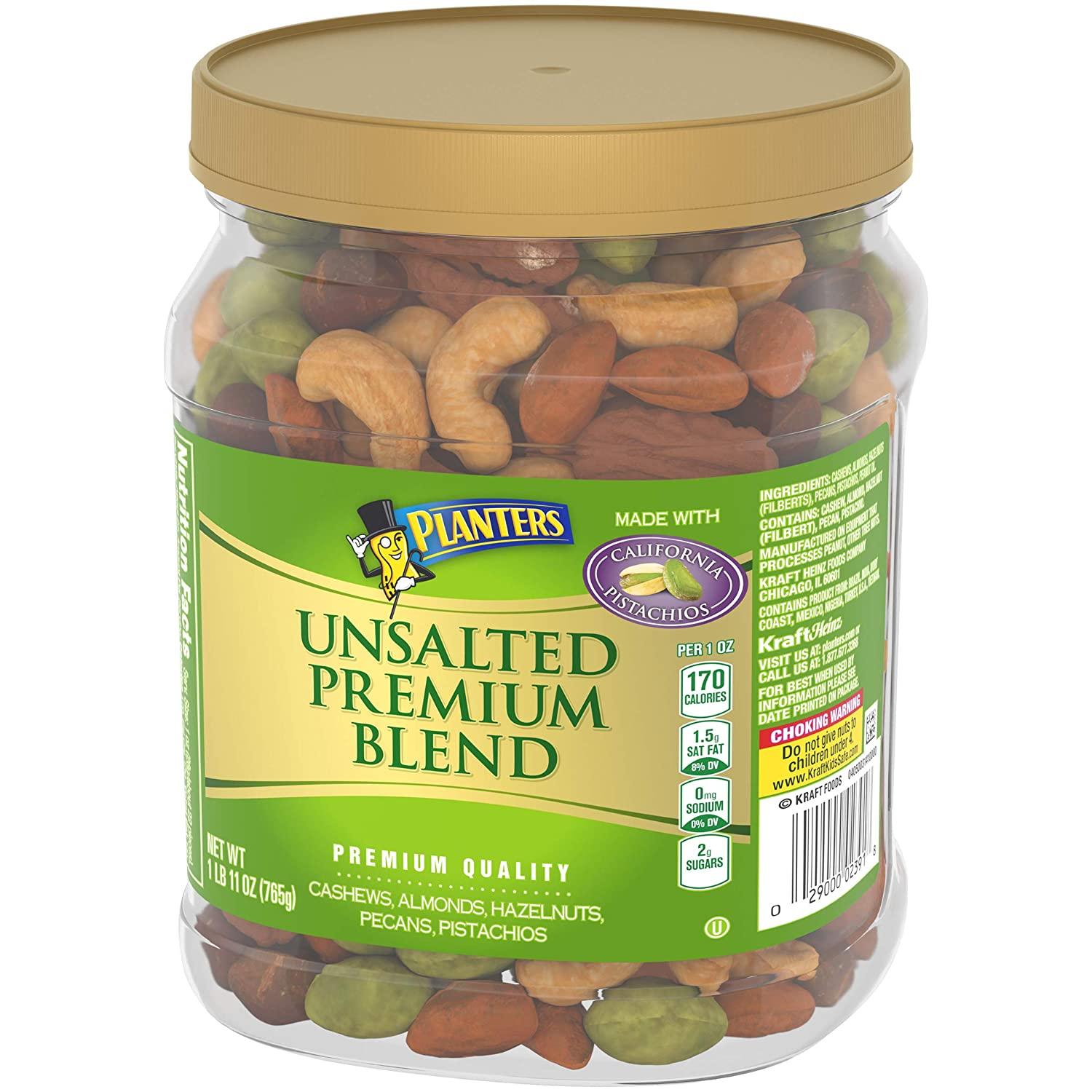 Planters Unsalted Premium Blend Premium Quality Mixed Nuts 1lbs 11oz