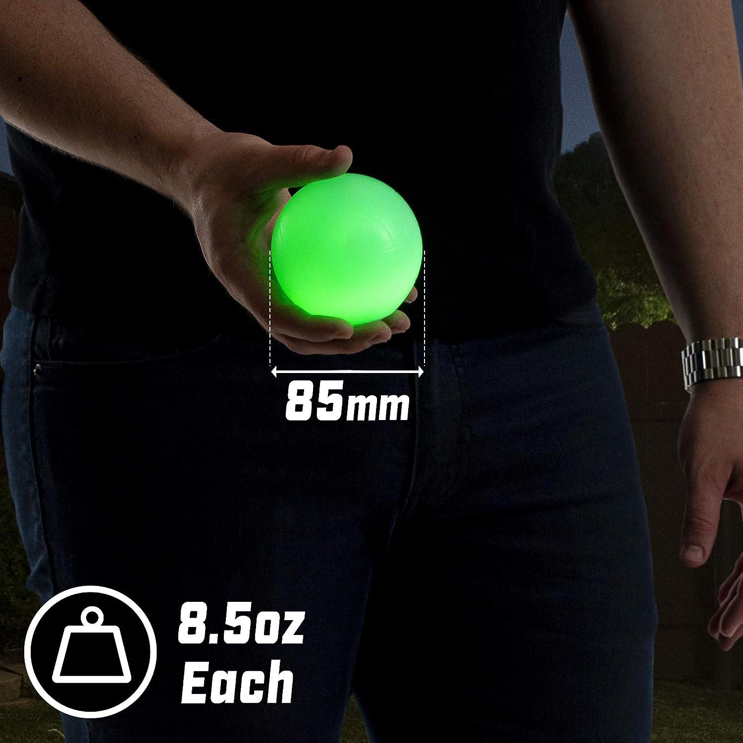 GoSports LED Bocce Ball Game Set Includes 8 Light Up Bocce Balls