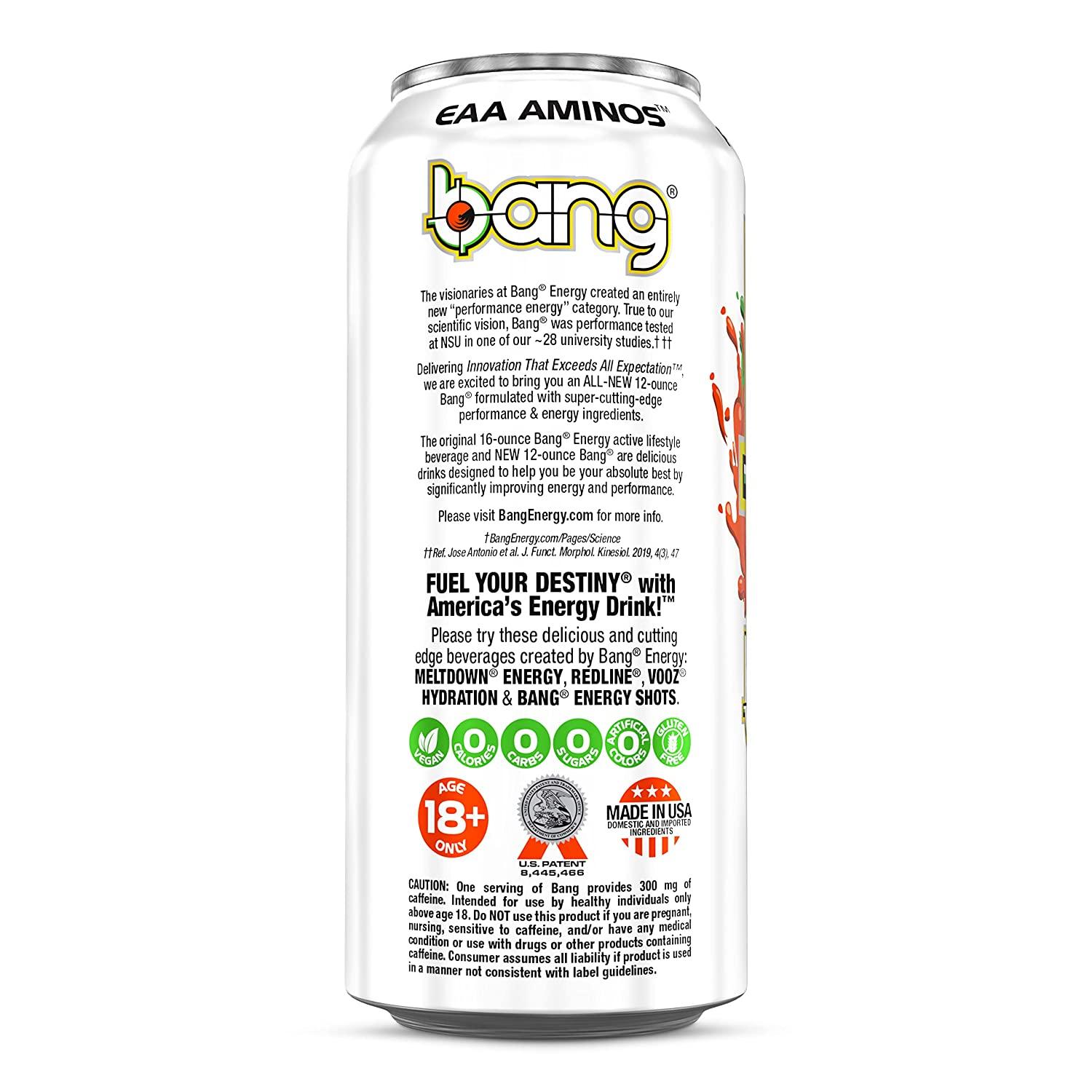 Bang Energy Peach Mango SugarFree Energy Drink 16oz (Pack of 12) Buy