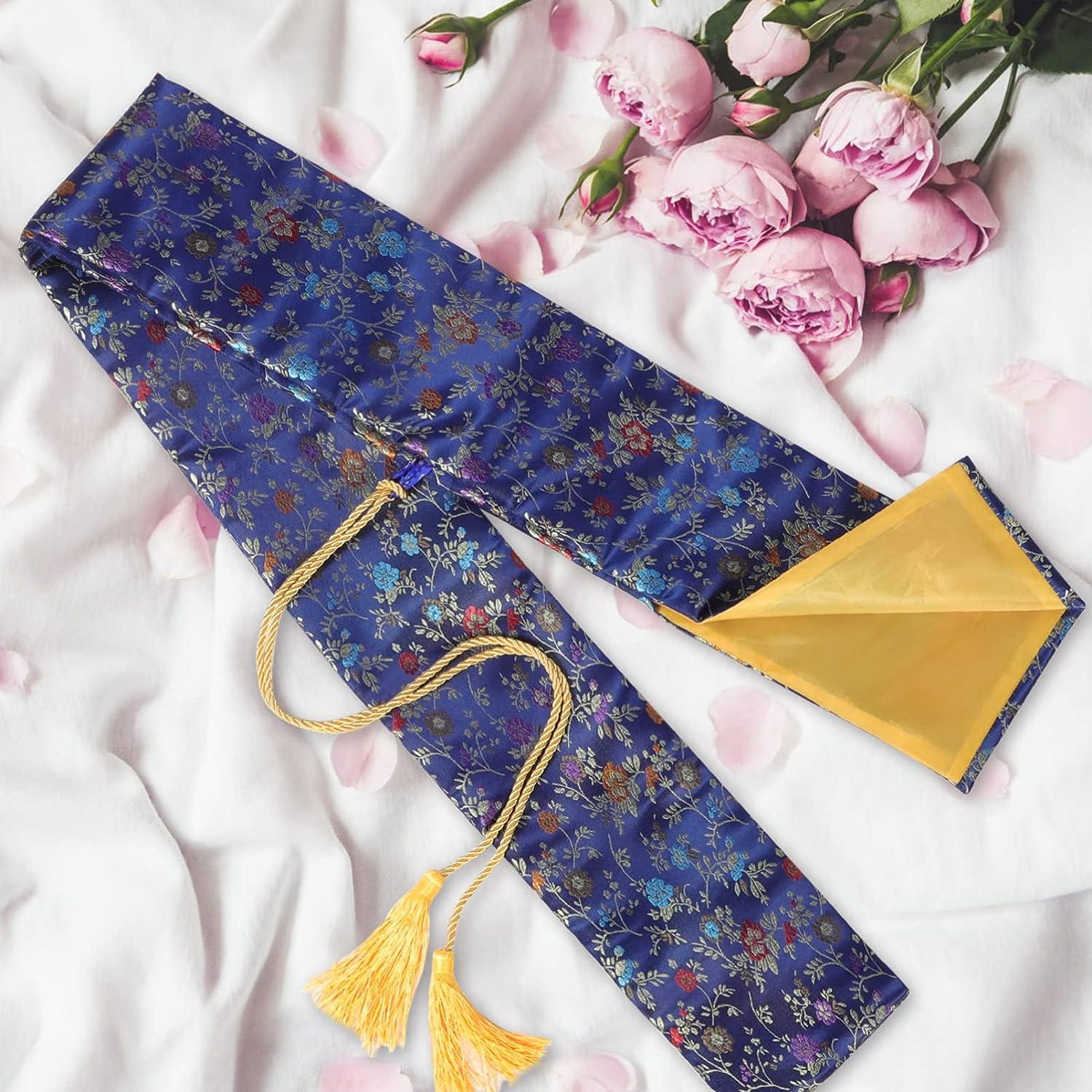 Yardwe Silk Katana Bag with Tassels Samurai Sword Pouches | Dark Blue ...