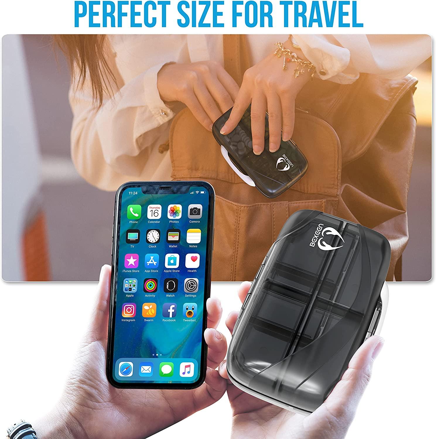 Pill Organizer Airtight Pill Box Large Pill Dispenser Home Travel